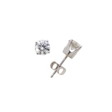 14K WHITE GOLD DIAMOND SOLITAIRE EARRINGS, .25TWT